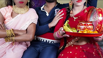Pesta Malam Karwa Chauth, Desi Hindi Bercinta Dengan Ganas