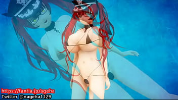 Gadis Seksi Berpayudara Besar Dalam Bikini Menari Erotis 3d