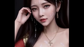 Gadis-gadis Hanfu Putih Buatan Ai Tersiram Cairan Sperma Dengan Senyum Malu-malu