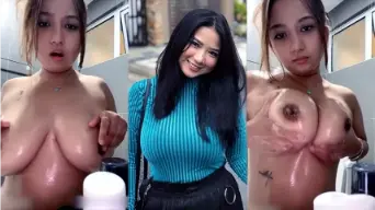 Mengocok Payudara Besar Di Kamar Mandi