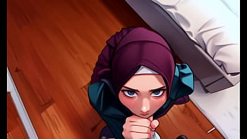 Gadis Muslimah Berhijab Tunduk Berlutut Dan Mengulum Batangku Dengan Penuh Nafsu