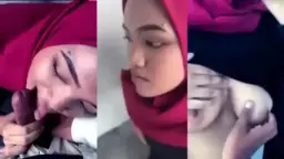 Ukhti Kerudung Merah Ngeces Di Mulut, Crot Penuh